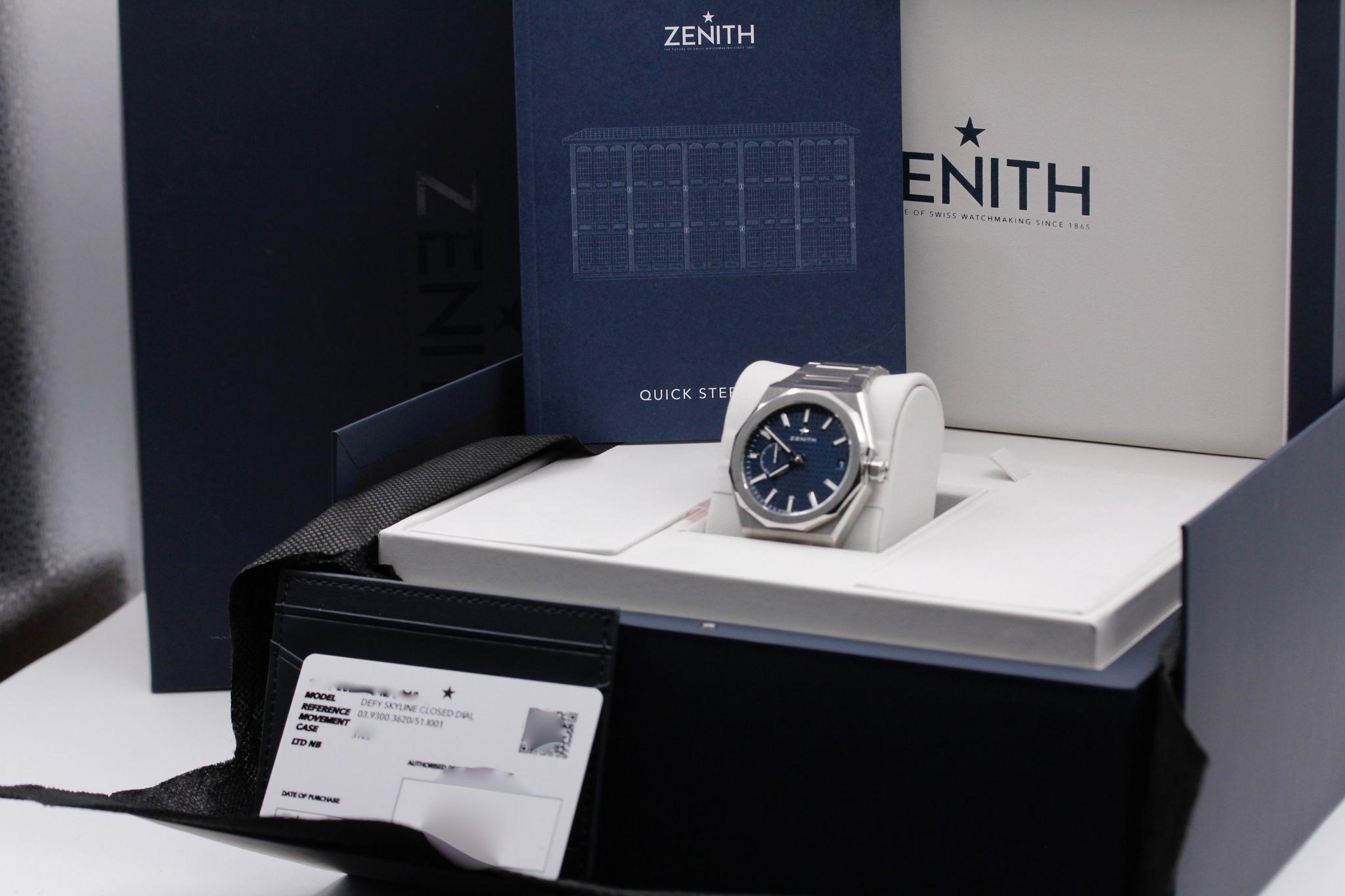 Zenith Defy Skyline Reference: 03.9300.3620/51.I001 - 41mm Case - Blue Dial