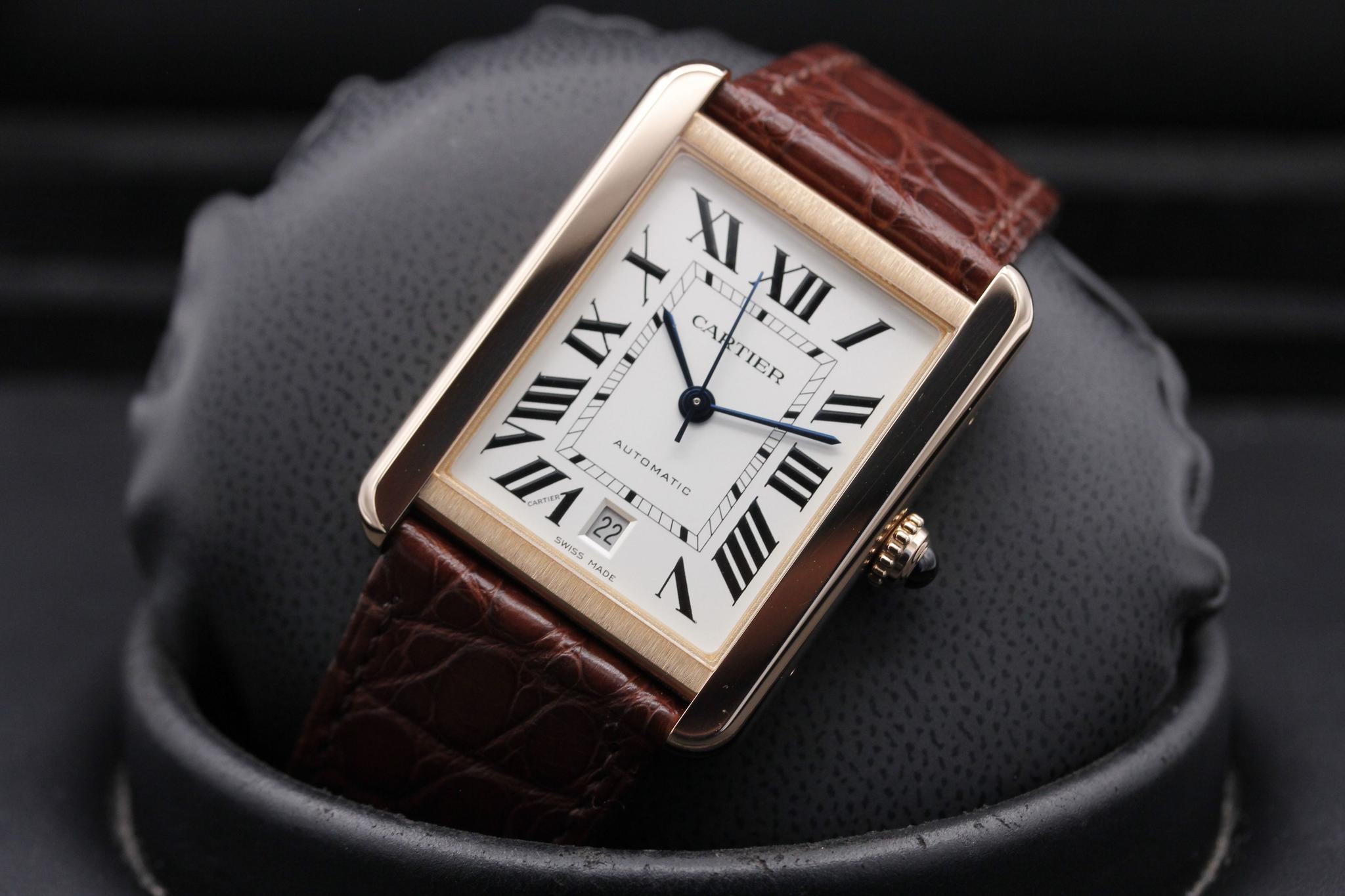 Cartier Tank Solo XL Automatic 18kt Pink Gold Men's Watch W5200026