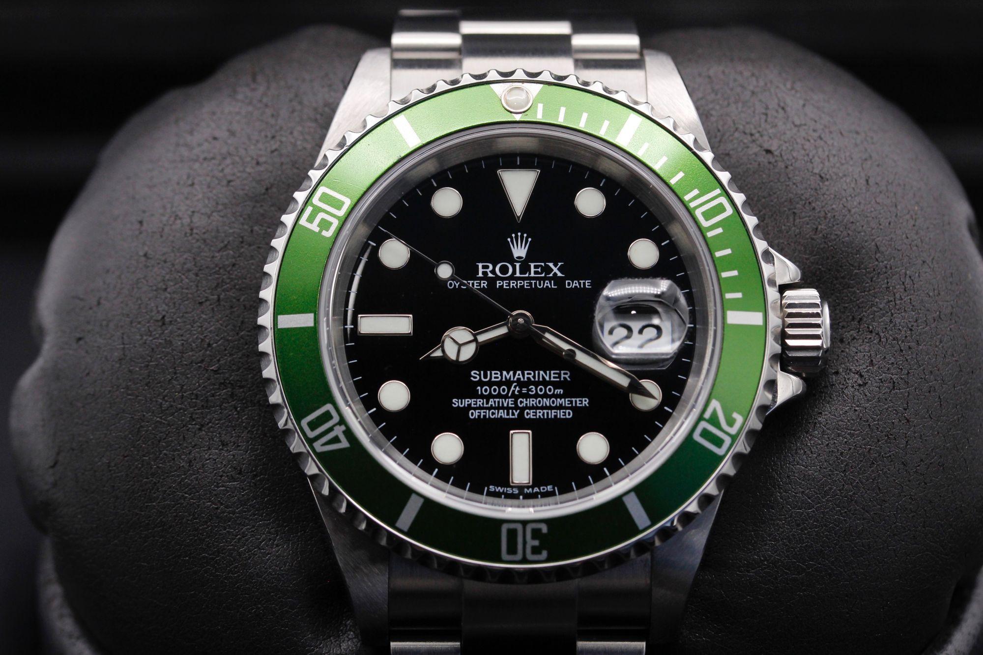 Pre-Owned Rolex Submariner Kermit 16610LV Mark VI Circa 2005-2006